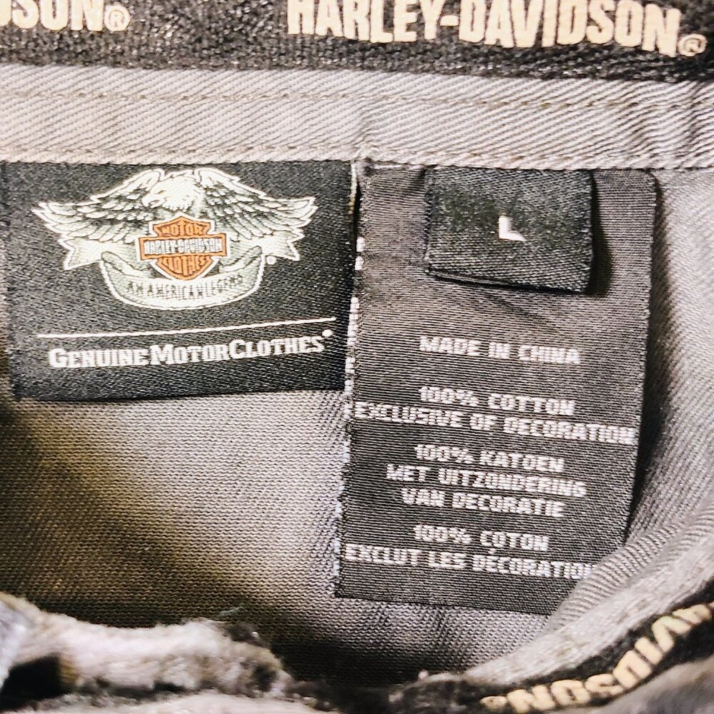 Harley-Davidson Men's Button-Down Short Sleeve Shadow Eagle Shirt - Picture 8 of 10